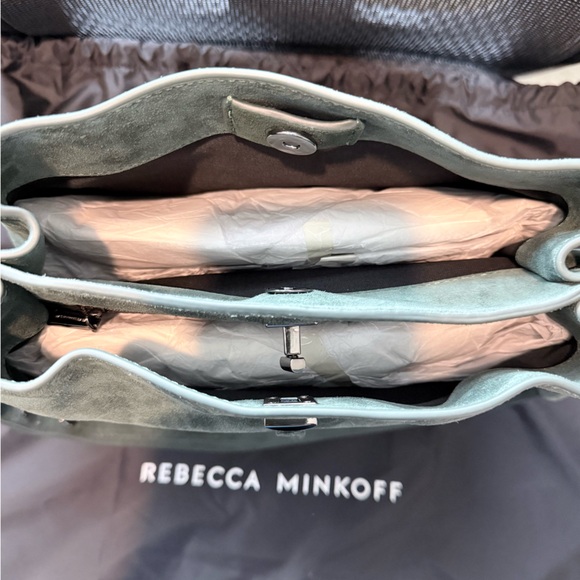 NWT!! Rebecca Minkoff Darren Shoulder Bag in Deep Jade/Gunmetal - Picture 5 of 11